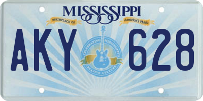 MS license plate AKY628