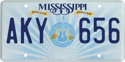 MS license plate AKY656