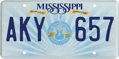 MS license plate AKY657