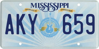 MS license plate AKY659