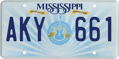 MS license plate AKY661