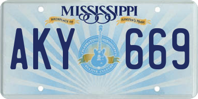 MS license plate AKY669