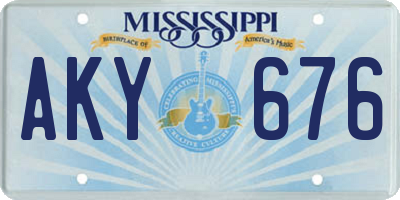 MS license plate AKY676