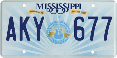 MS license plate AKY677