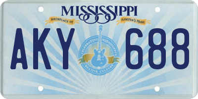 MS license plate AKY688