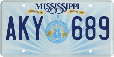 MS license plate AKY689