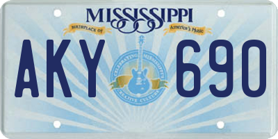 MS license plate AKY690