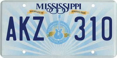 MS license plate AKZ310