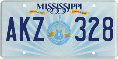MS license plate AKZ328
