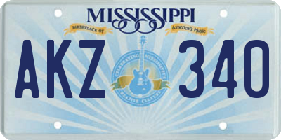 MS license plate AKZ340