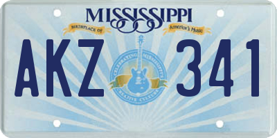 MS license plate AKZ341