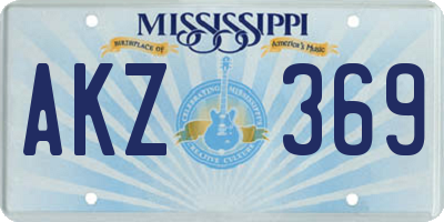 MS license plate AKZ369
