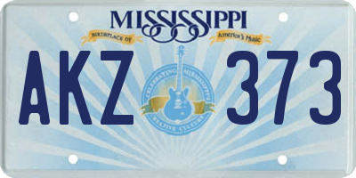 MS license plate AKZ373