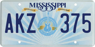 MS license plate AKZ375