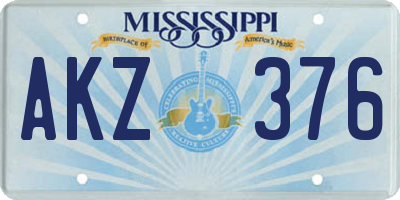 MS license plate AKZ376