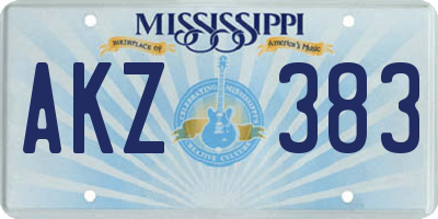 MS license plate AKZ383