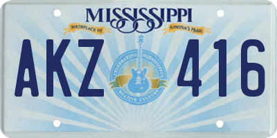 MS license plate AKZ416