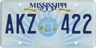 MS license plate AKZ422