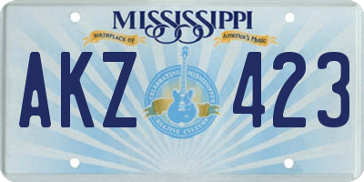 MS license plate AKZ423