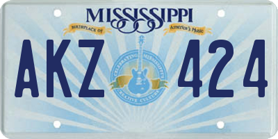 MS license plate AKZ424