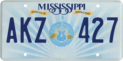 MS license plate AKZ427