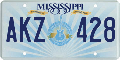MS license plate AKZ428