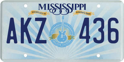 MS license plate AKZ436