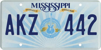 MS license plate AKZ442