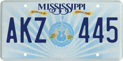 MS license plate AKZ445