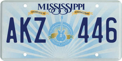 MS license plate AKZ446
