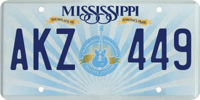 MS license plate AKZ449