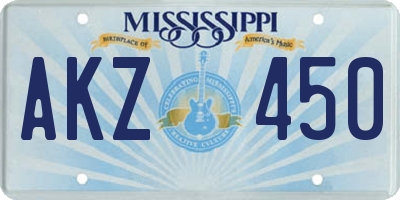 MS license plate AKZ450