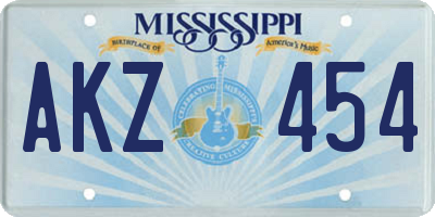 MS license plate AKZ454