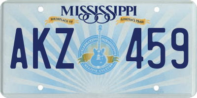 MS license plate AKZ459