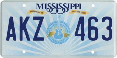 MS license plate AKZ463