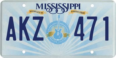 MS license plate AKZ471