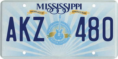 MS license plate AKZ480