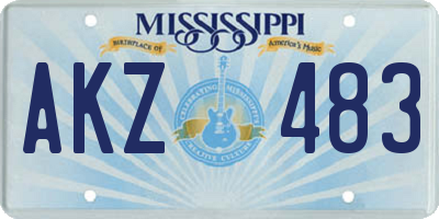 MS license plate AKZ483