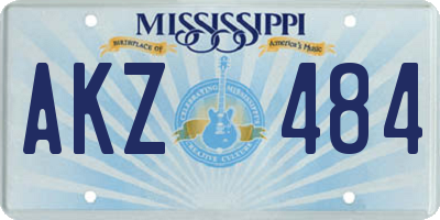 MS license plate AKZ484
