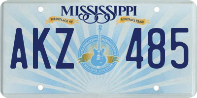 MS license plate AKZ485