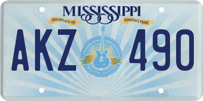 MS license plate AKZ490