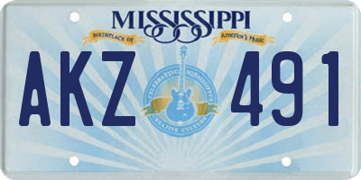 MS license plate AKZ491
