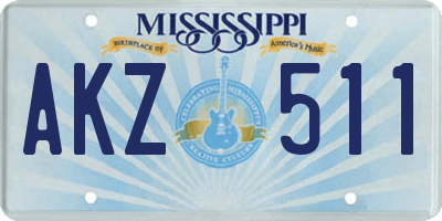 MS license plate AKZ511