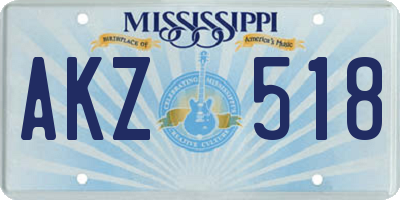 MS license plate AKZ518