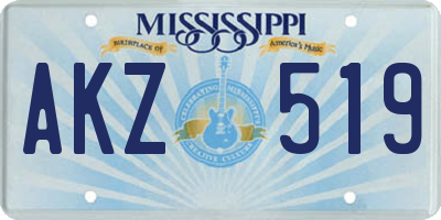 MS license plate AKZ519