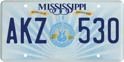 MS license plate AKZ530