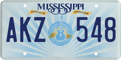 MS license plate AKZ548