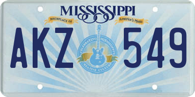 MS license plate AKZ549