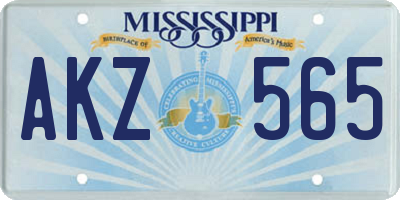 MS license plate AKZ565