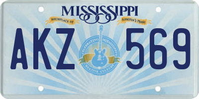 MS license plate AKZ569